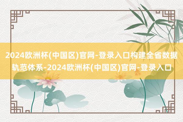 2024欧洲杯(中国区)官网-登录入口构建全省数据轨范体系-2024欧洲杯(中国区)官网-登录入口